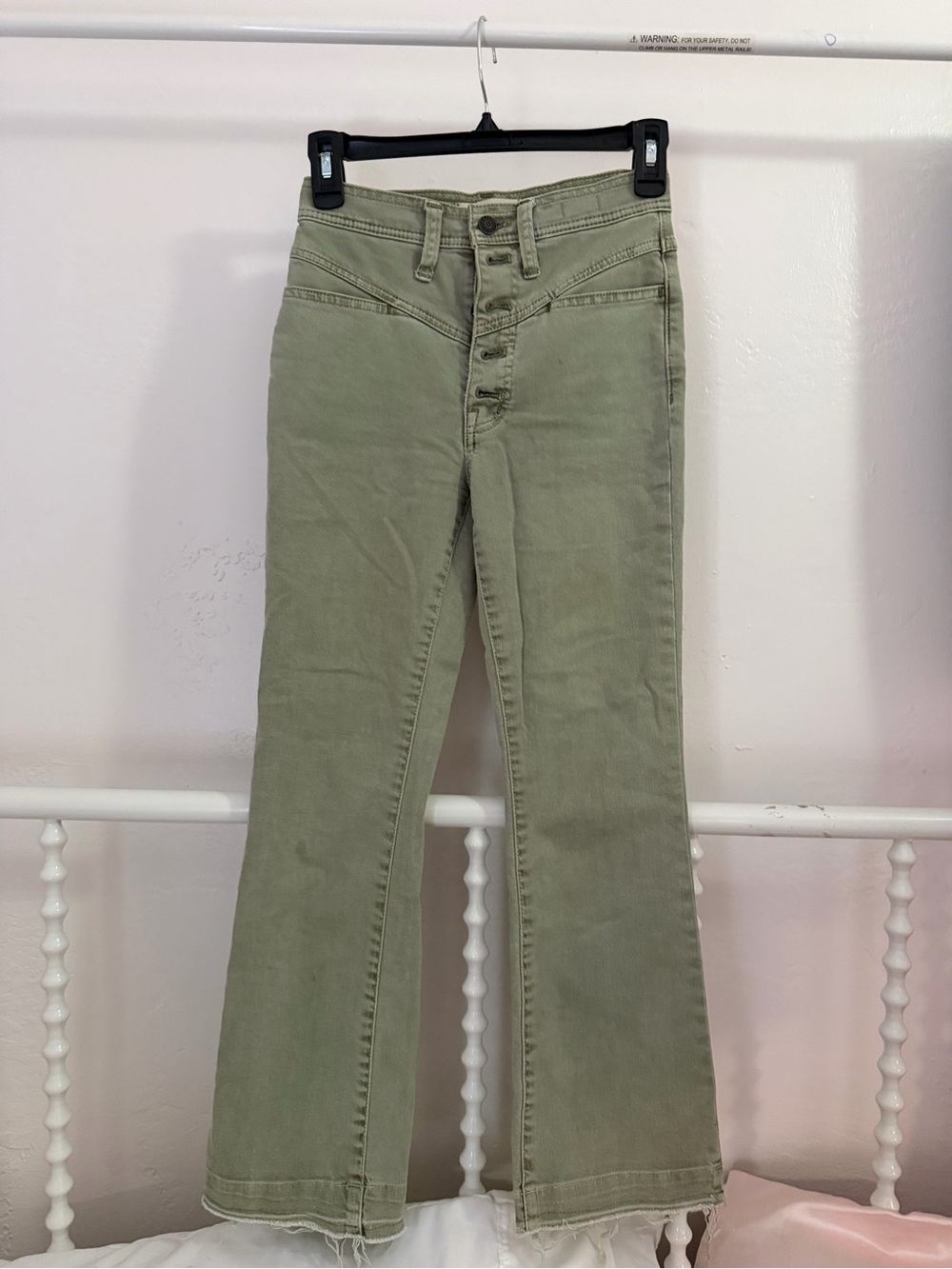 Madewell High-Rise Olive Green Wide-Leg Jeans